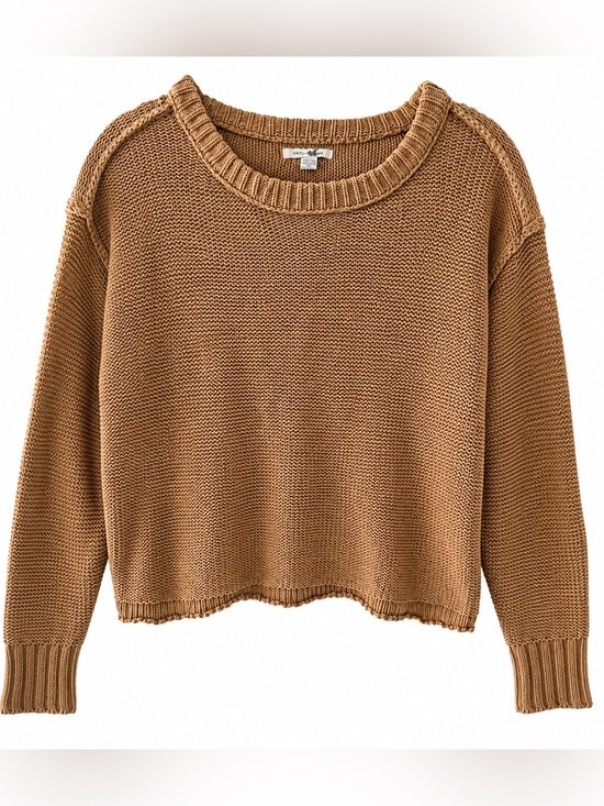 American Eagle Outfitters Sweaters - American Eagle 100% Cotton Oversized Knit Sweater XS Camel Slouchy Cozy Neutral